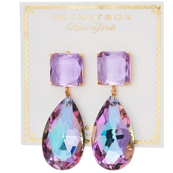 AMETHYST SWARVSKY  TEAR DROP EARRING