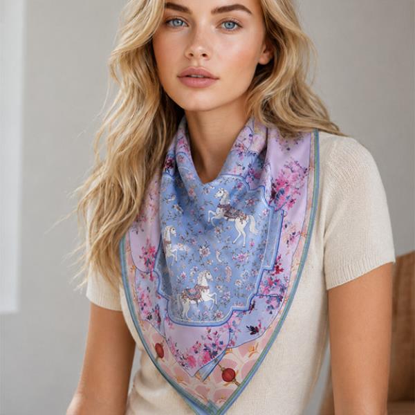 MAHJONG PRINT SOUARE SCARF