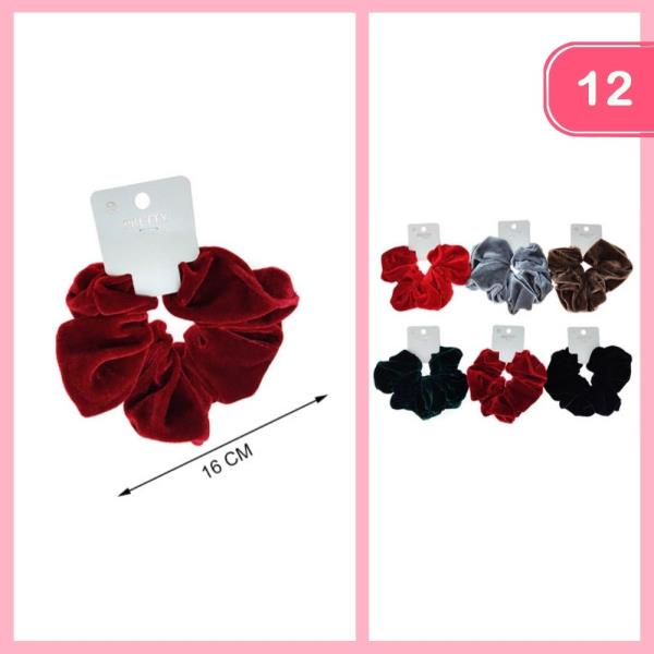 VELVET HAIR SCRUNCHIE (12 UNITS)