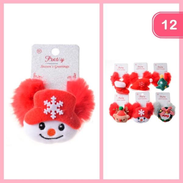 CHRISTMAS FUZZY HAIR TIE (12 UNITS)