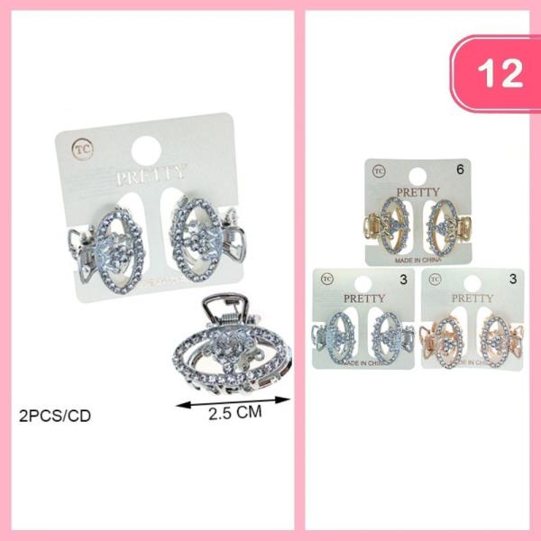 Rhinestone Hair Claw Clip (12 Units)