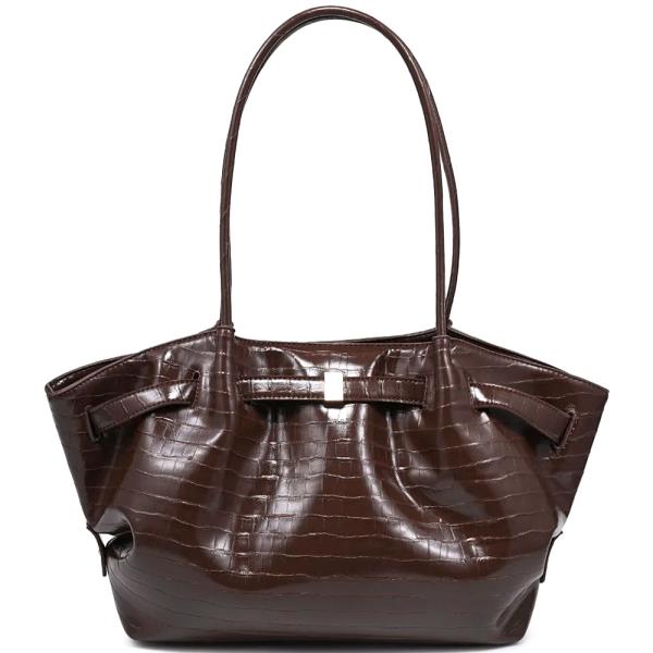 GLOSSY CROCO REESA SATCHEL BAG