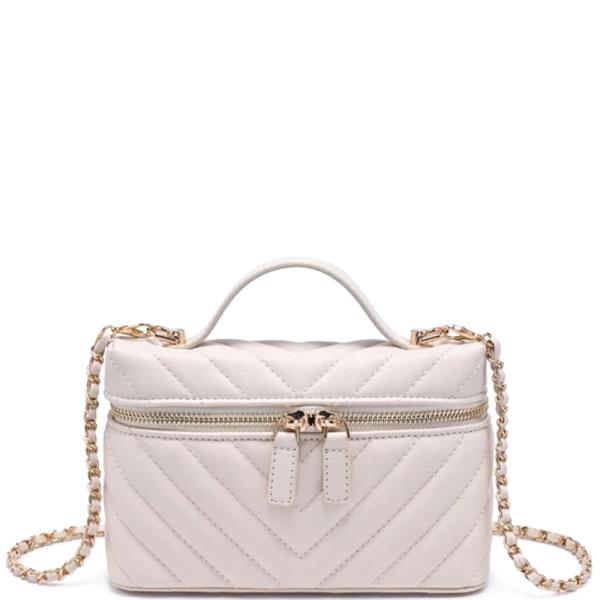 QUILTED CHEVRON SELLA CROSSBODY BAG