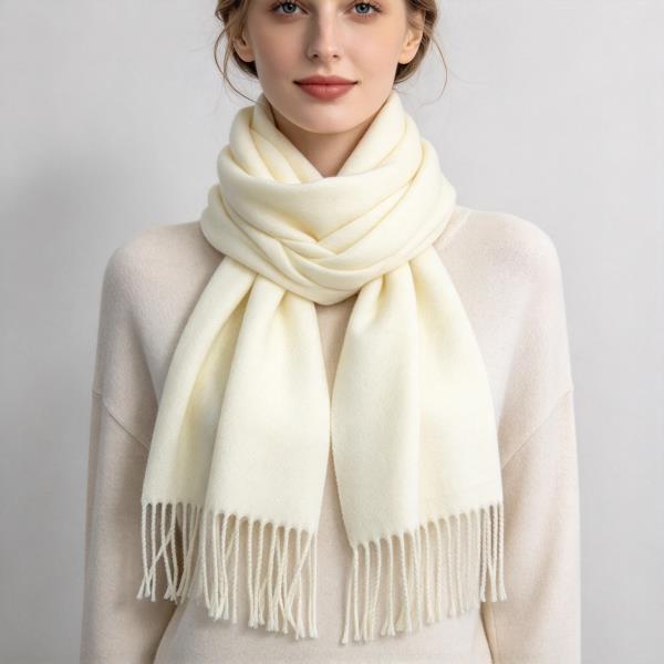 Solid Fringe Long Scarf