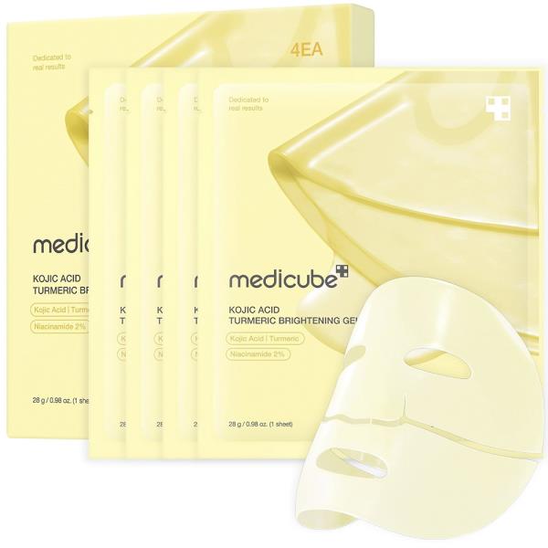 MEDICUBE KOJIC ACID TURMERIC BRIGHTENING 4 SHEET GEL MASK