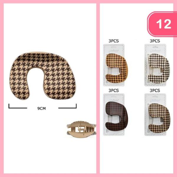 Pattern Hair Claw Clip (12 Units)