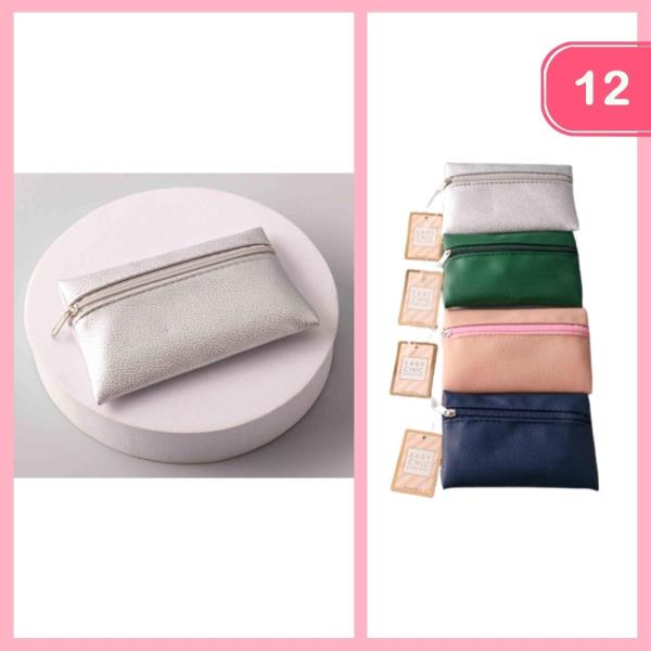 Flat Zipper Leather Coin (12 Units)