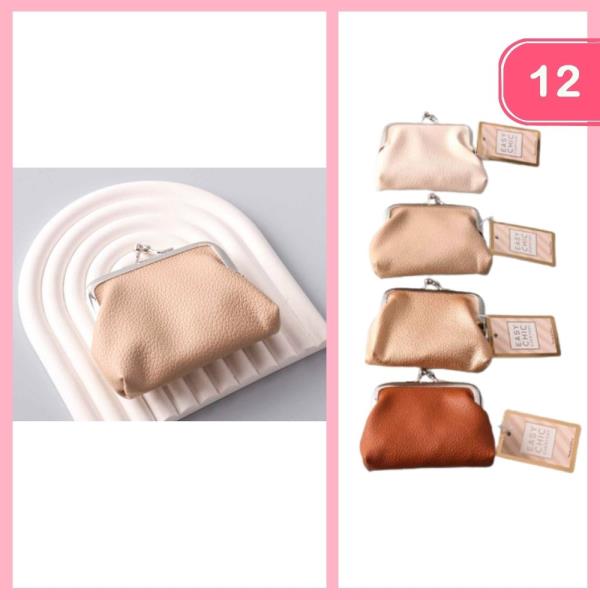 Leather Retro Clip Coin Pouch (12 Units)