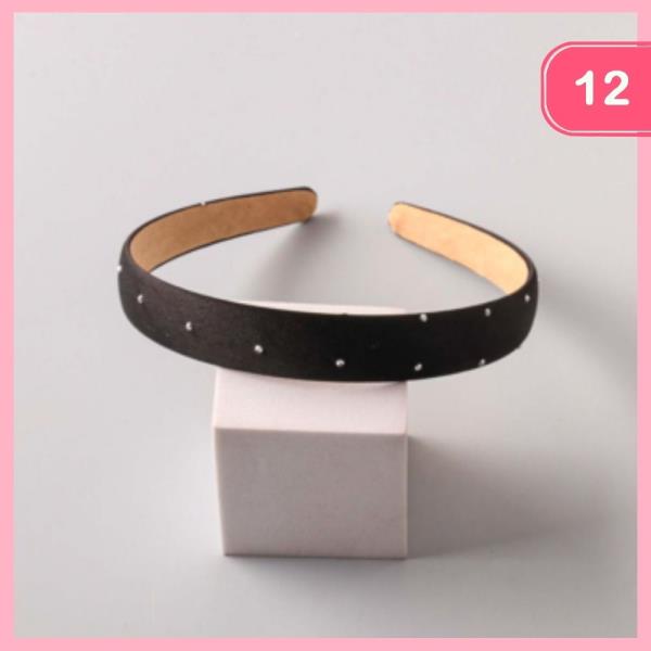 Studded Satin Headband (12 Units)