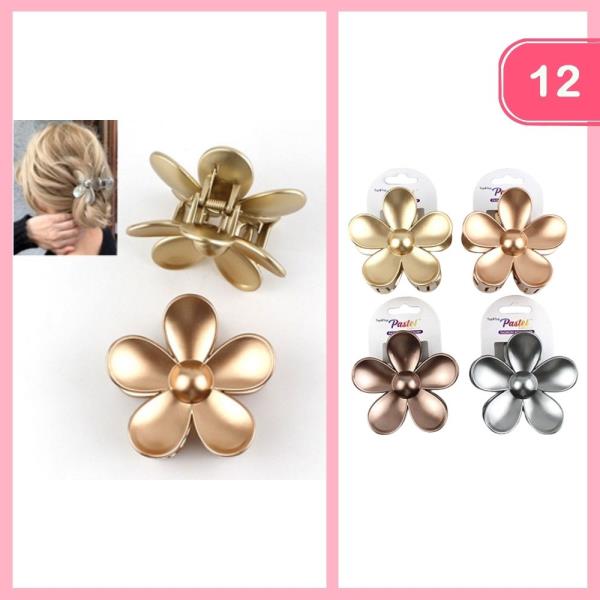 FLOWER HAIR CLAW CLIP (12 UNITS)