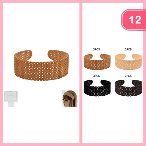 Meshy Textured Thick Headband (12 Units)