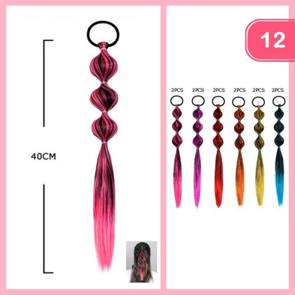 Bubble Ponytail Hair Extension Tie (12 Units)