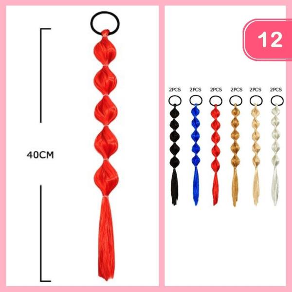 Bubble Ponytail Hair Extension Tie (12 Units)