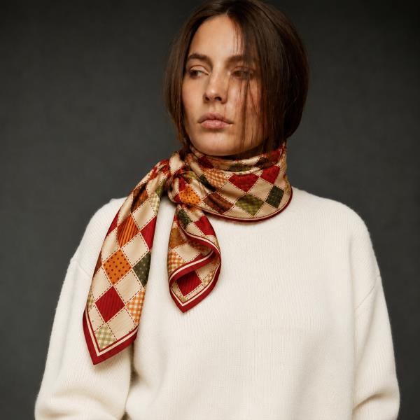 PATCHWORK PERMIT SQUARE SCARF