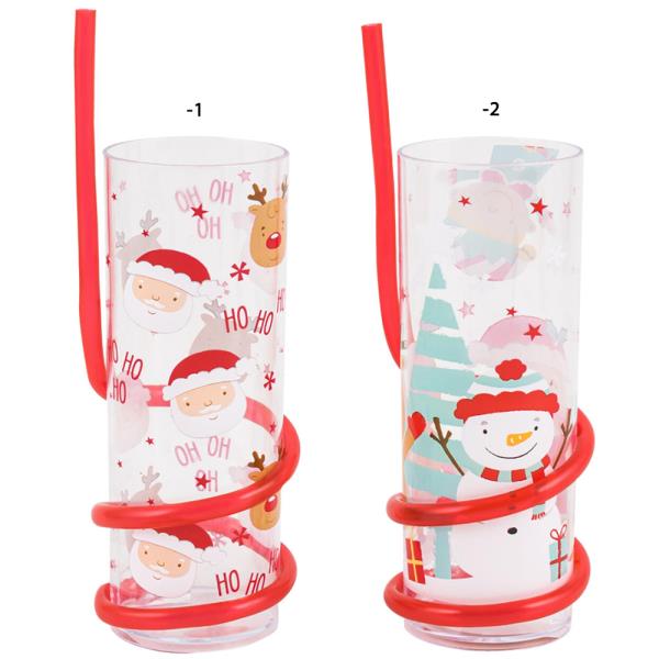 Seasons Greetings Tumbler W Spiral Straw