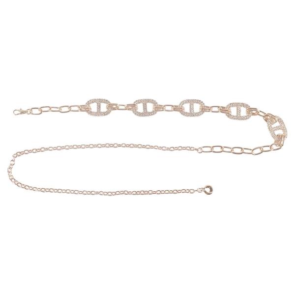 RHINESTONE OVAL LINK CHAIN BELT
