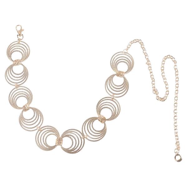 METAL CONCENTRIC CIRCLE LINK CHAIN BELT