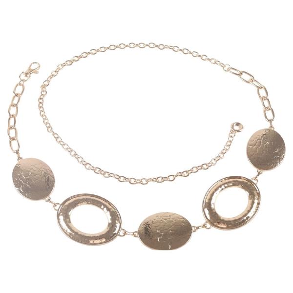 METAL HAMMERED DISC OVAL LINK CHAIN BELT