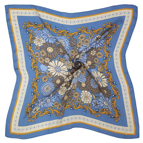 FLOWER PRINT SQUARE SCARF