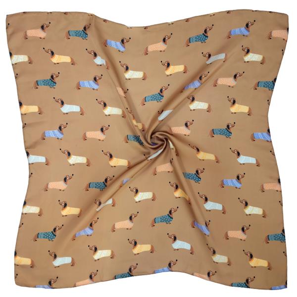 DACHSHUND PRINT SQUARE SCARF