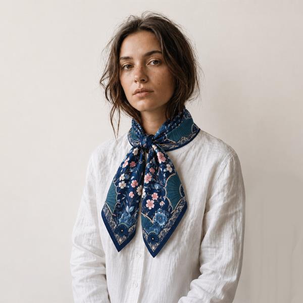 MAHJONG PRINT SQUARE SCARF