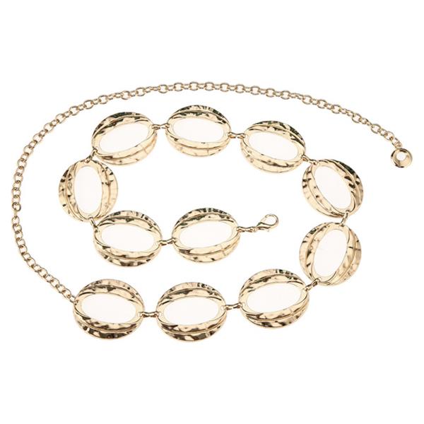 Metal Hammered Oval Link Chain Belt