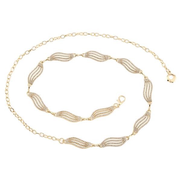 RHINESTONE WAVY LINK CHAIN BELT