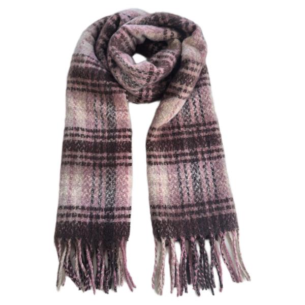 PLAID FRINGE SCARF