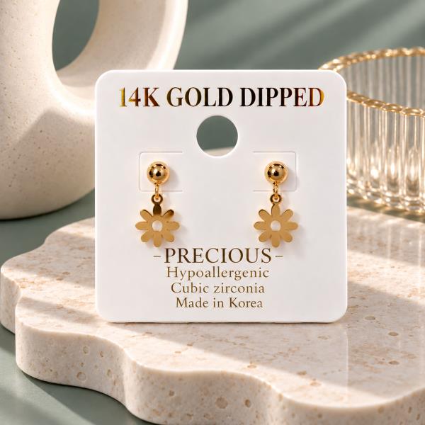 14K Gold Dipped Hypoallergenic CZ Earring