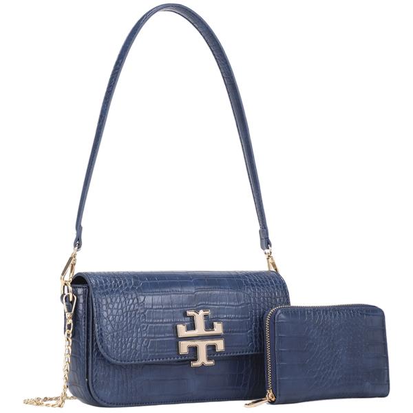 2IN1 TEXTURED DESIGN SHOULDER CROSSBODY BAG W WALLET SET