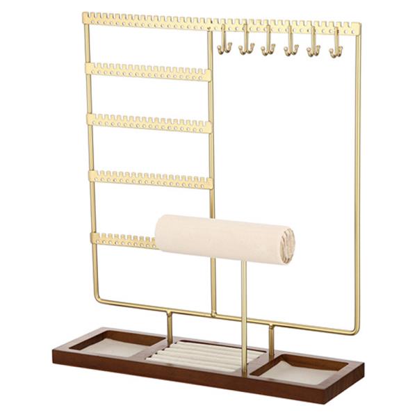 Metal Wood Multi Tier T Bar Jewelry Display Stand