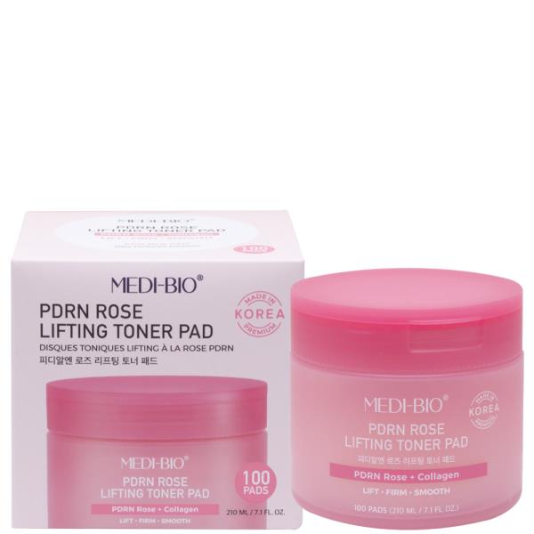 MEDIBIO PDRN ROSE COLLAGEN LIFTING 100 TONER PADS