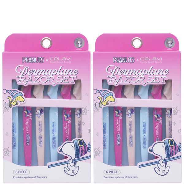CELAVI X PEANUTS DERMAPLANE 6PC RAZOR SET (2 UNITS)