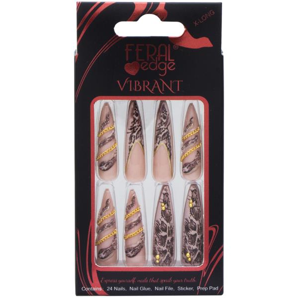 FERAL EDGE VIBRANT DESIGN X LONG NAIL DECORATION SET