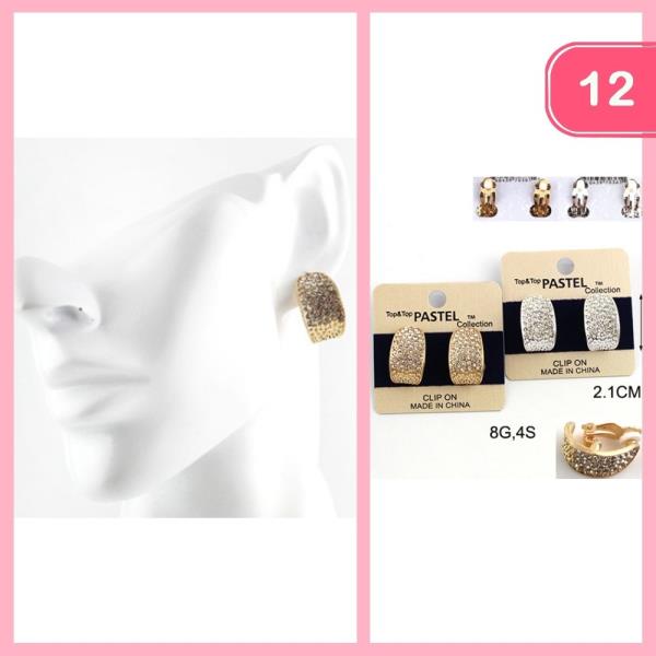 Rhinestone Hoop Earring (12 Units)