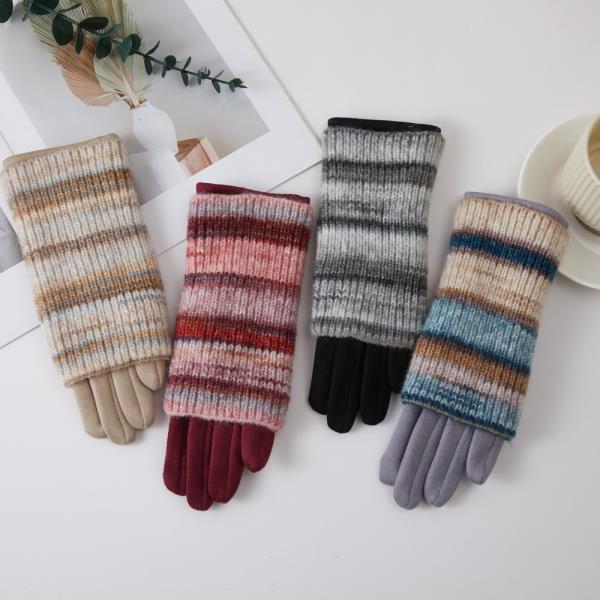 3-IN-1 STRIPE HAND WARMER GLOVES