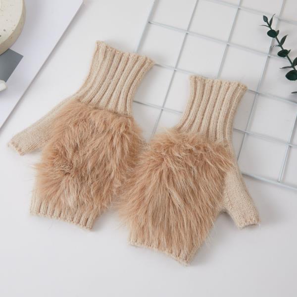 FUR HAND WARMER GLOVES