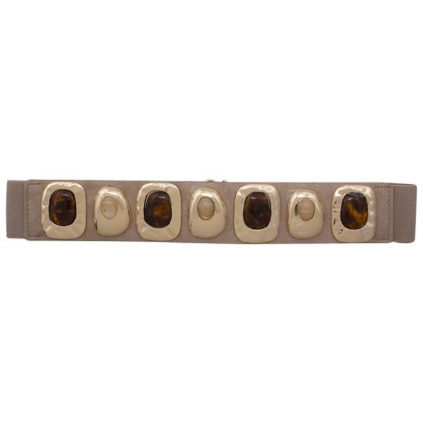 STRETCH ELASTIC BELT W STONE PLAQUES