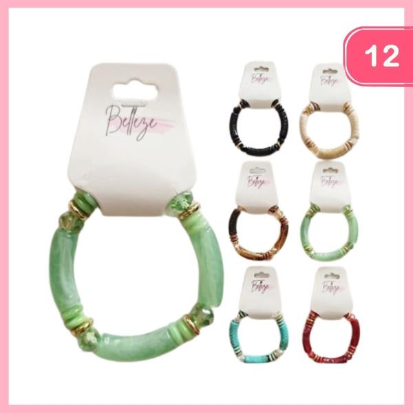 Acrylic Bamboo Style Bracelet (12 Units)