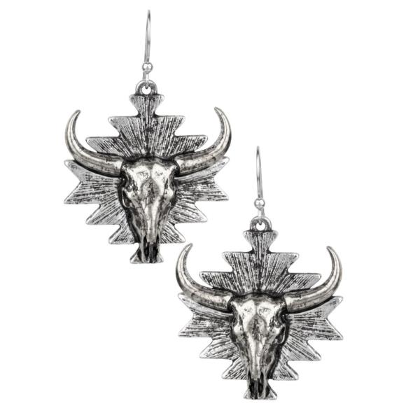 Western Steer Head Earring