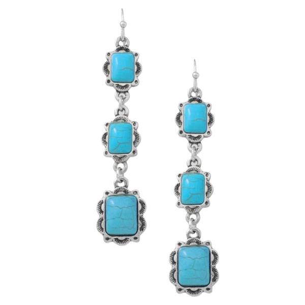 Western Semi Stone Dangle Earring