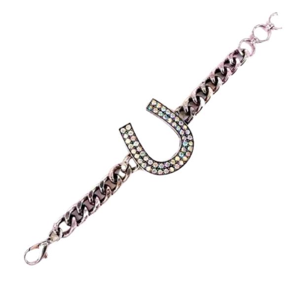 Horseshoe Rhinestone Chain Bracelet