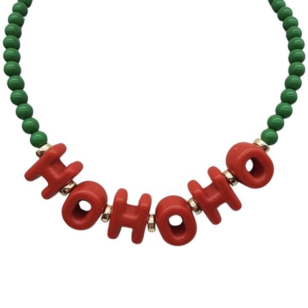 "HO HO HO" ACRYLIC NECKLACE