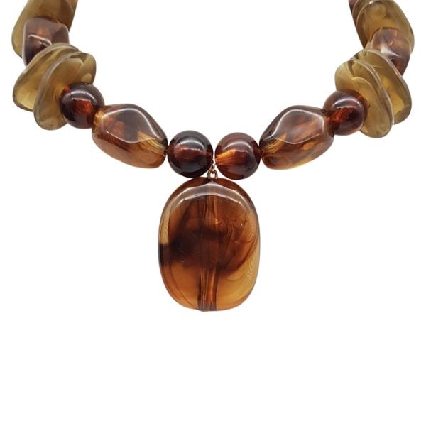 TORTOISE ACETATE NECKLACE