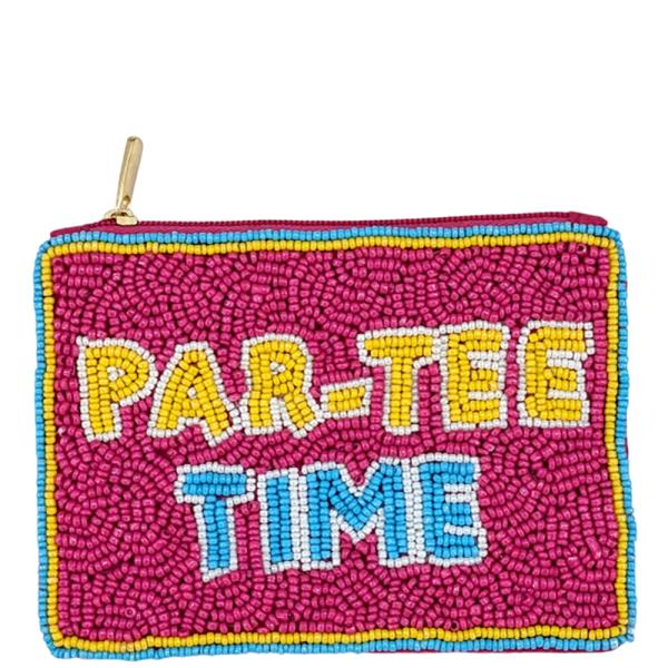 SEED BEAD PAR TEE TIME COIN PURSE BAG