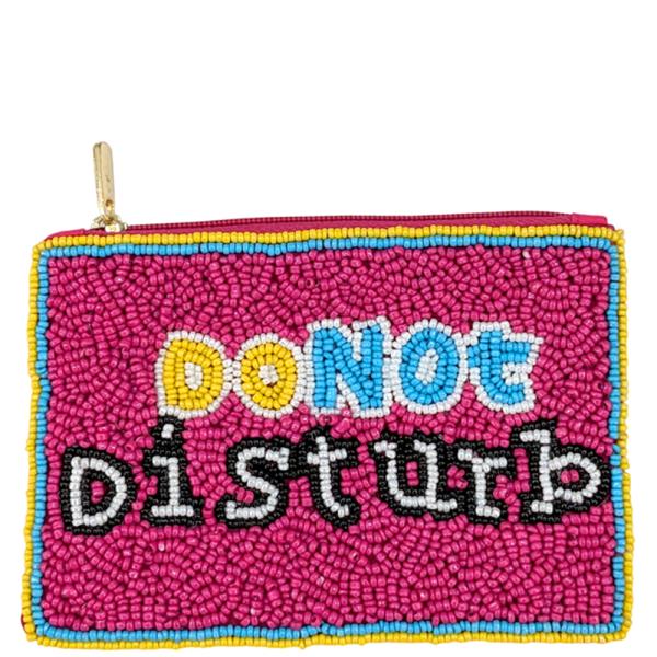 SEED BEAD DO NOT DISTURB COIN PURSE BAG