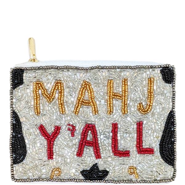 SEED BEAD MAHJ YALL COIN PURSE BAG
