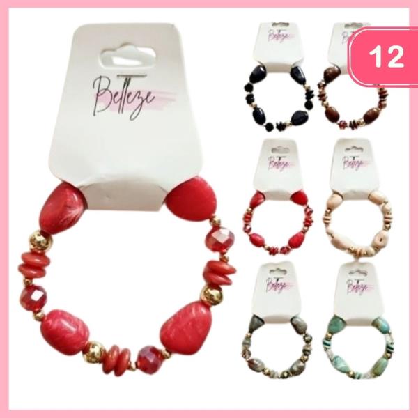 Stone Beaded Bracelet (12 Units)