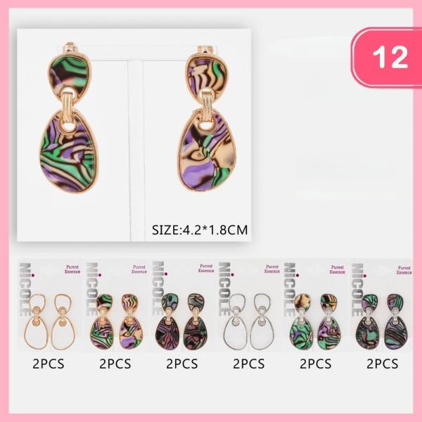 Swirl Pattern Dangle Earring (12 Units)