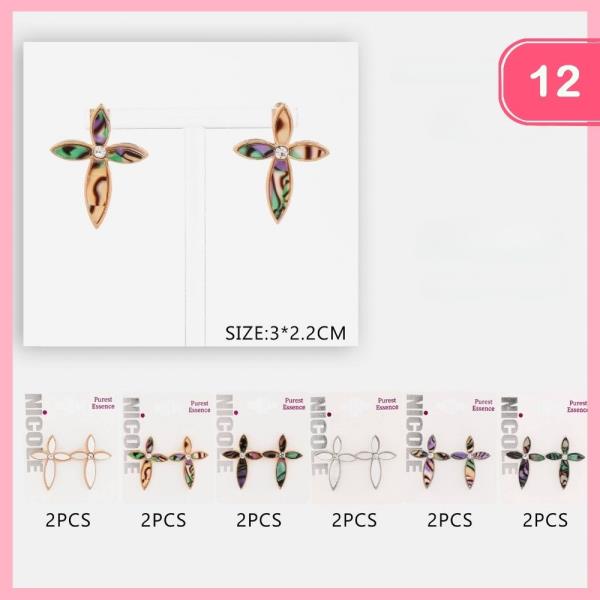 Swirl Cross Post Earring (12 Units)